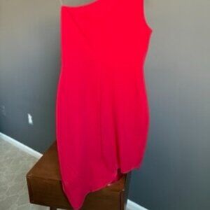 one strap asymmetrical red dress